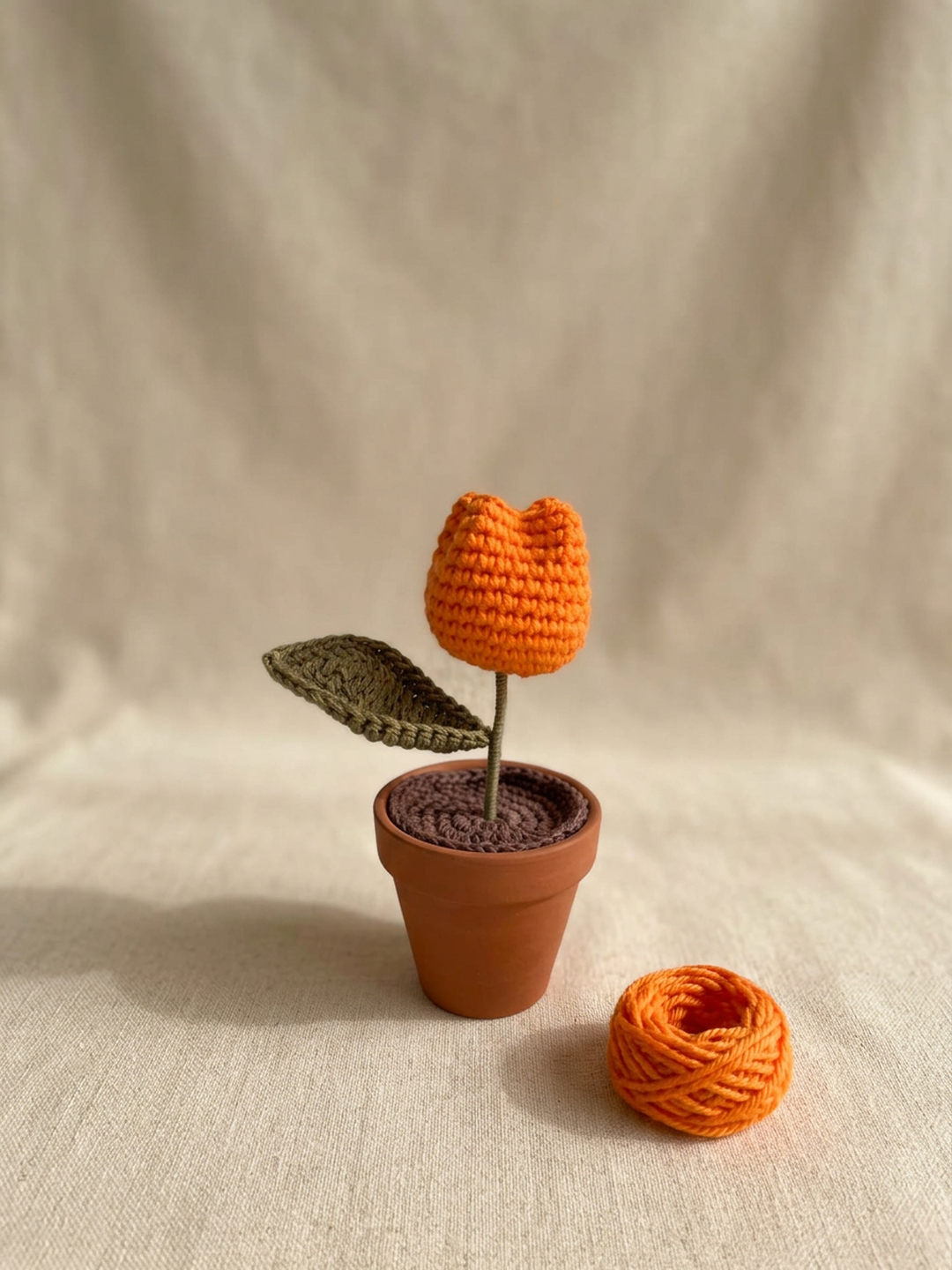 Orange Potted Tulip by Paper & Pixel