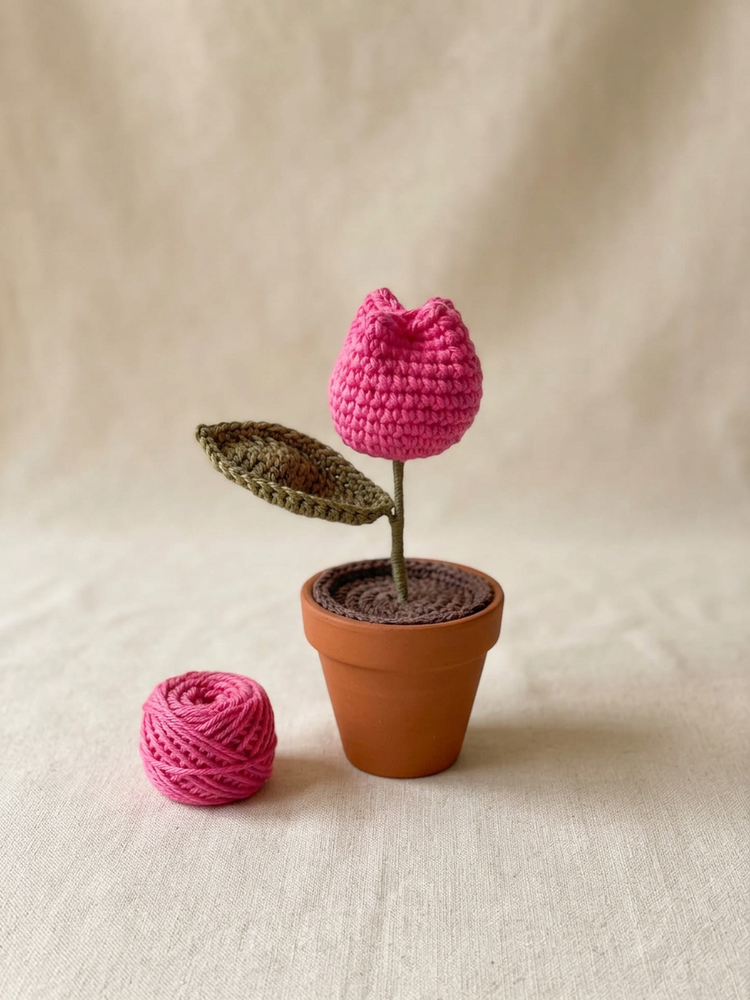 Pink Potted Tulip by Paper & Pixel